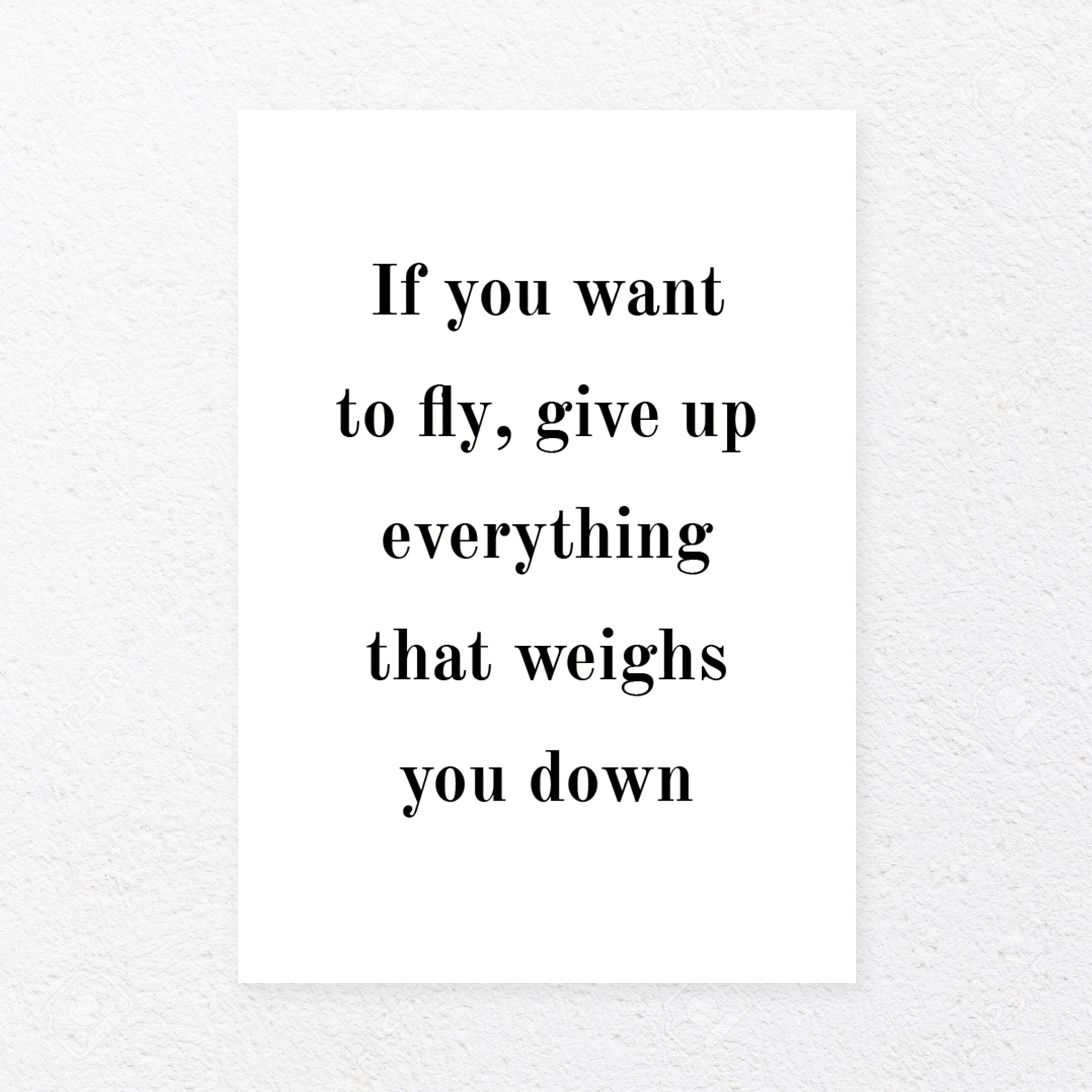 If you want to fly, give up everything that weighs you down, , Heimekoseleg